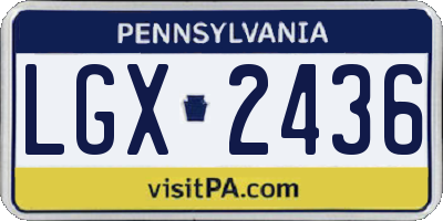 PA license plate LGX2436