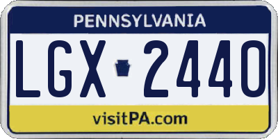 PA license plate LGX2440