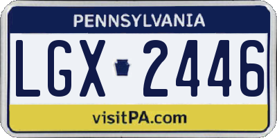 PA license plate LGX2446