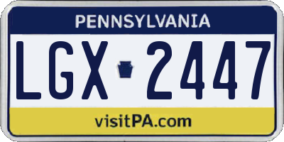 PA license plate LGX2447