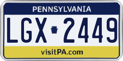 PA license plate LGX2449