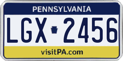 PA license plate LGX2456