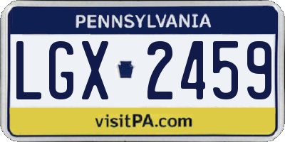 PA license plate LGX2459