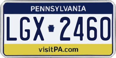 PA license plate LGX2460