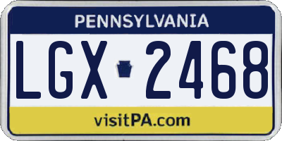 PA license plate LGX2468