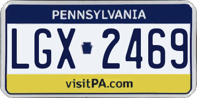 PA license plate LGX2469