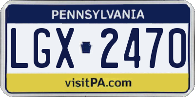 PA license plate LGX2470