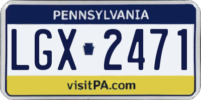 PA license plate LGX2471