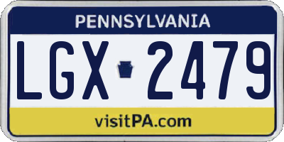 PA license plate LGX2479