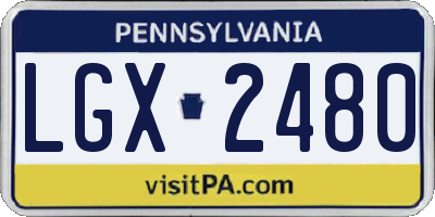 PA license plate LGX2480