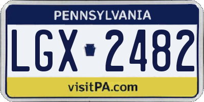 PA license plate LGX2482