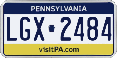PA license plate LGX2484
