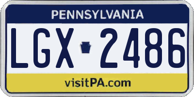 PA license plate LGX2486