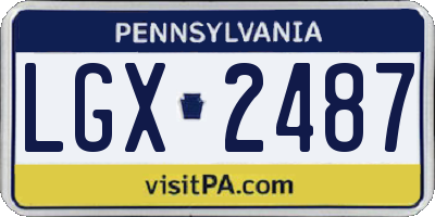 PA license plate LGX2487