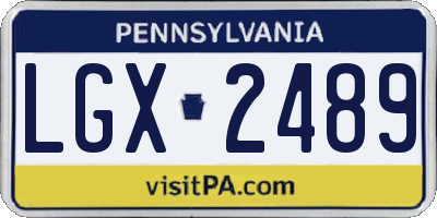 PA license plate LGX2489
