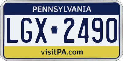 PA license plate LGX2490