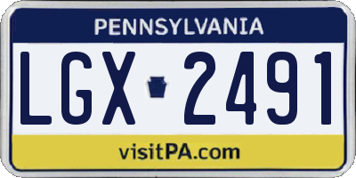 PA license plate LGX2491