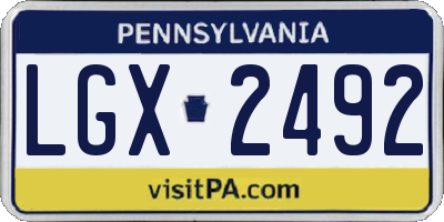 PA license plate LGX2492