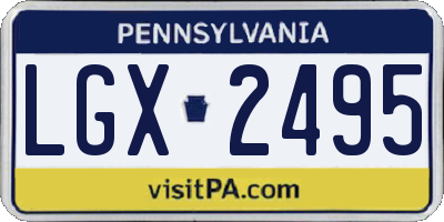 PA license plate LGX2495