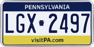 PA license plate LGX2497