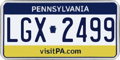 PA license plate LGX2499