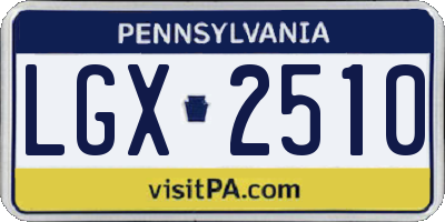 PA license plate LGX2510