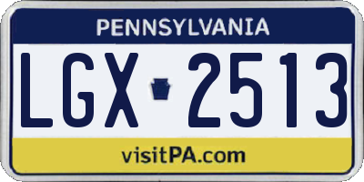 PA license plate LGX2513