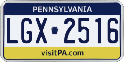 PA license plate LGX2516