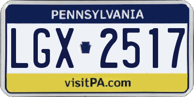 PA license plate LGX2517