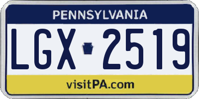 PA license plate LGX2519