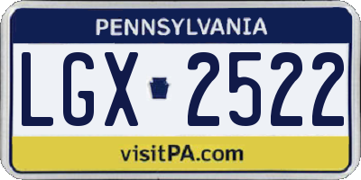 PA license plate LGX2522