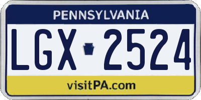 PA license plate LGX2524