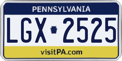 PA license plate LGX2525