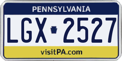 PA license plate LGX2527