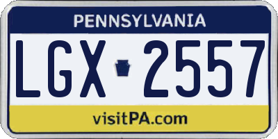 PA license plate LGX2557