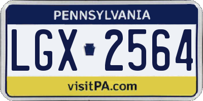PA license plate LGX2564