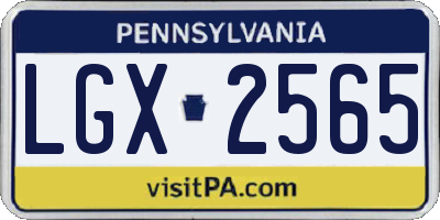 PA license plate LGX2565