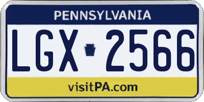 PA license plate LGX2566