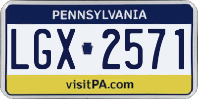 PA license plate LGX2571