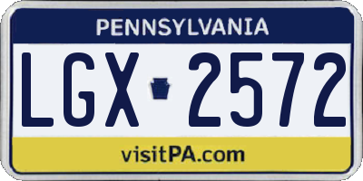 PA license plate LGX2572