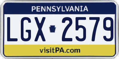 PA license plate LGX2579