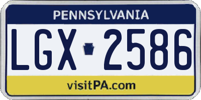 PA license plate LGX2586
