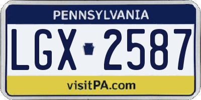 PA license plate LGX2587