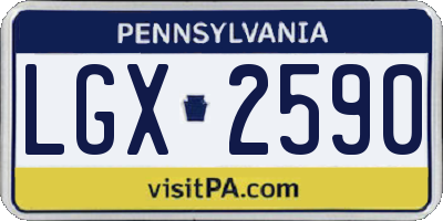 PA license plate LGX2590