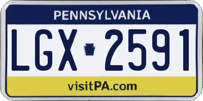 PA license plate LGX2591