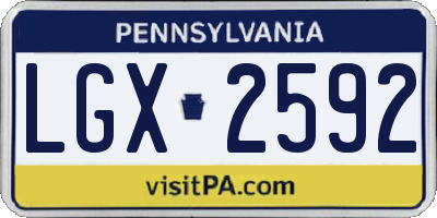 PA license plate LGX2592