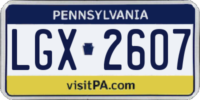 PA license plate LGX2607