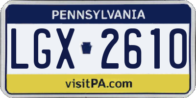 PA license plate LGX2610