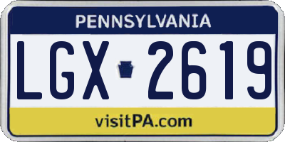 PA license plate LGX2619