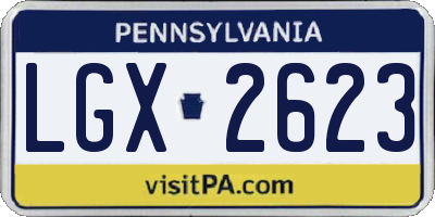 PA license plate LGX2623